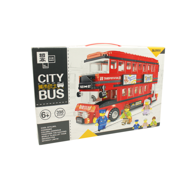 set de bloques armable bus dos pisos ingles 398 piezas red — vista 8