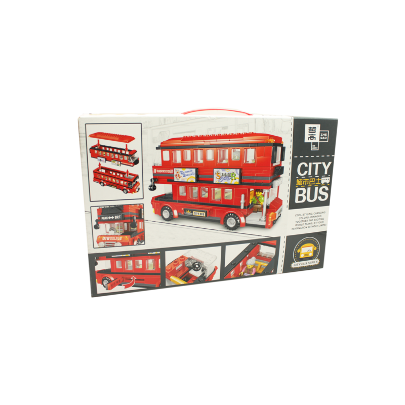 set de bloques armable bus dos pisos ingles 398 piezas red — vista 7
