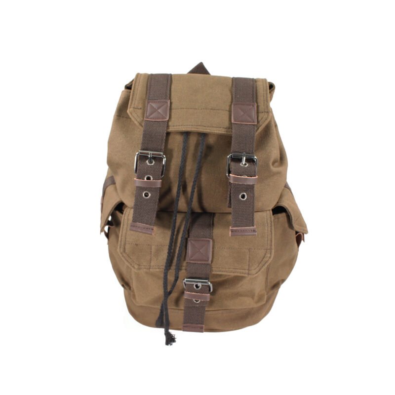 mochila con bolsillo delantero y correas brown — vista 4