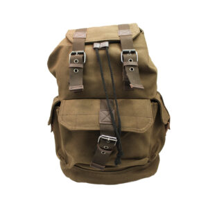 mochila con bolsillo delantero y correas brown