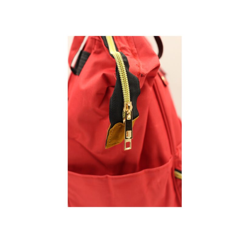 mochila con cierres roja — vista 2