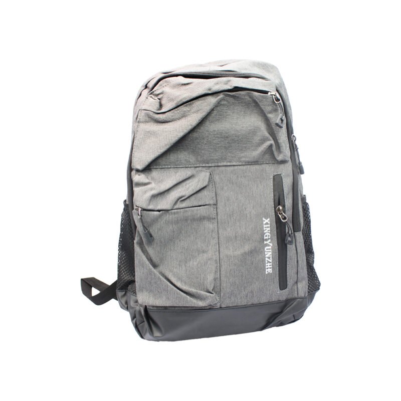 mochila para notebook con bolsillos delantero gray