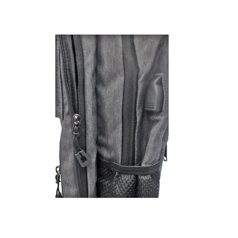 mochila para notebook con bolsillos delantero gray — vista 2