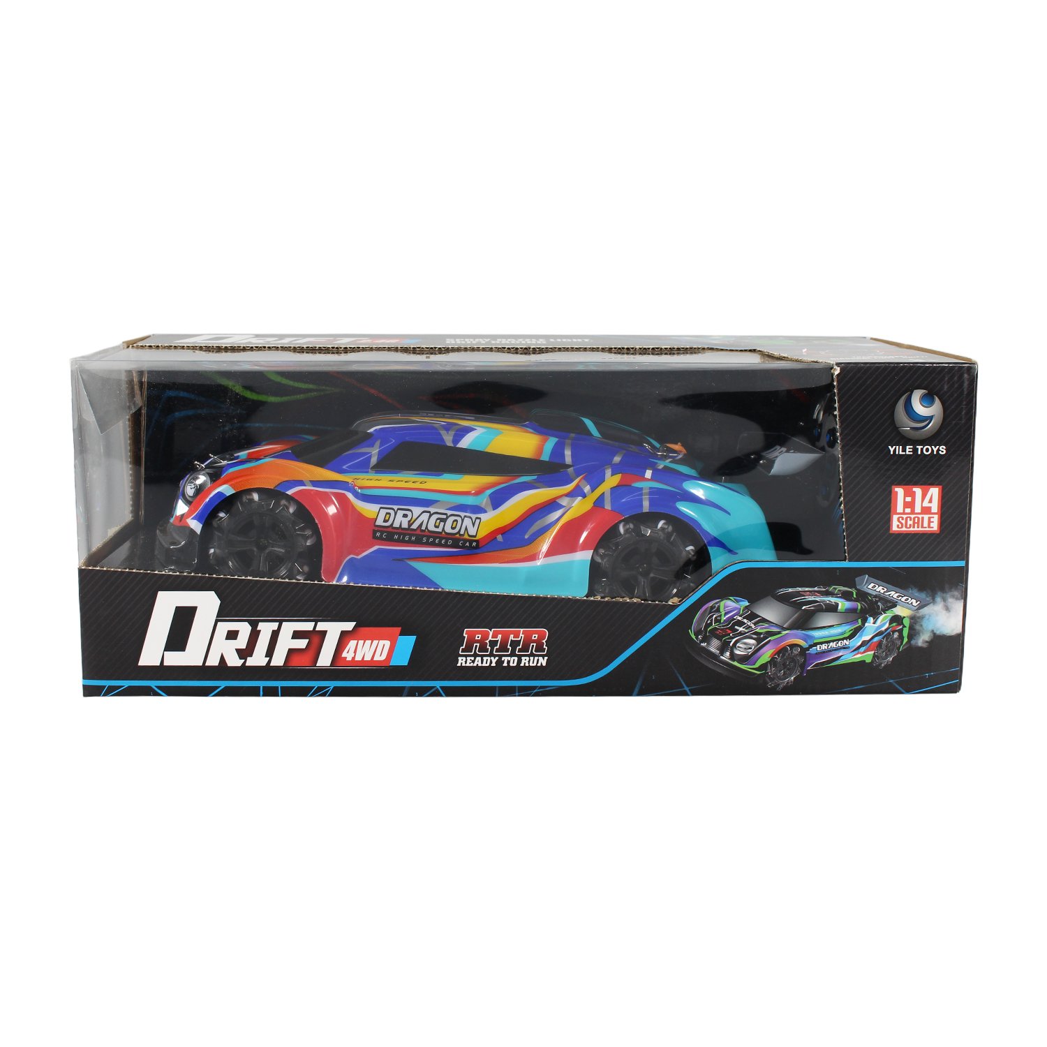 vehiculo a control remoto auto de carrera escala 1:14, direccion 360°, con bateria y usb. blue vehiculo a control remoto auto de carrera escala 1:14, direccion 360°, con bateria y usb. blue