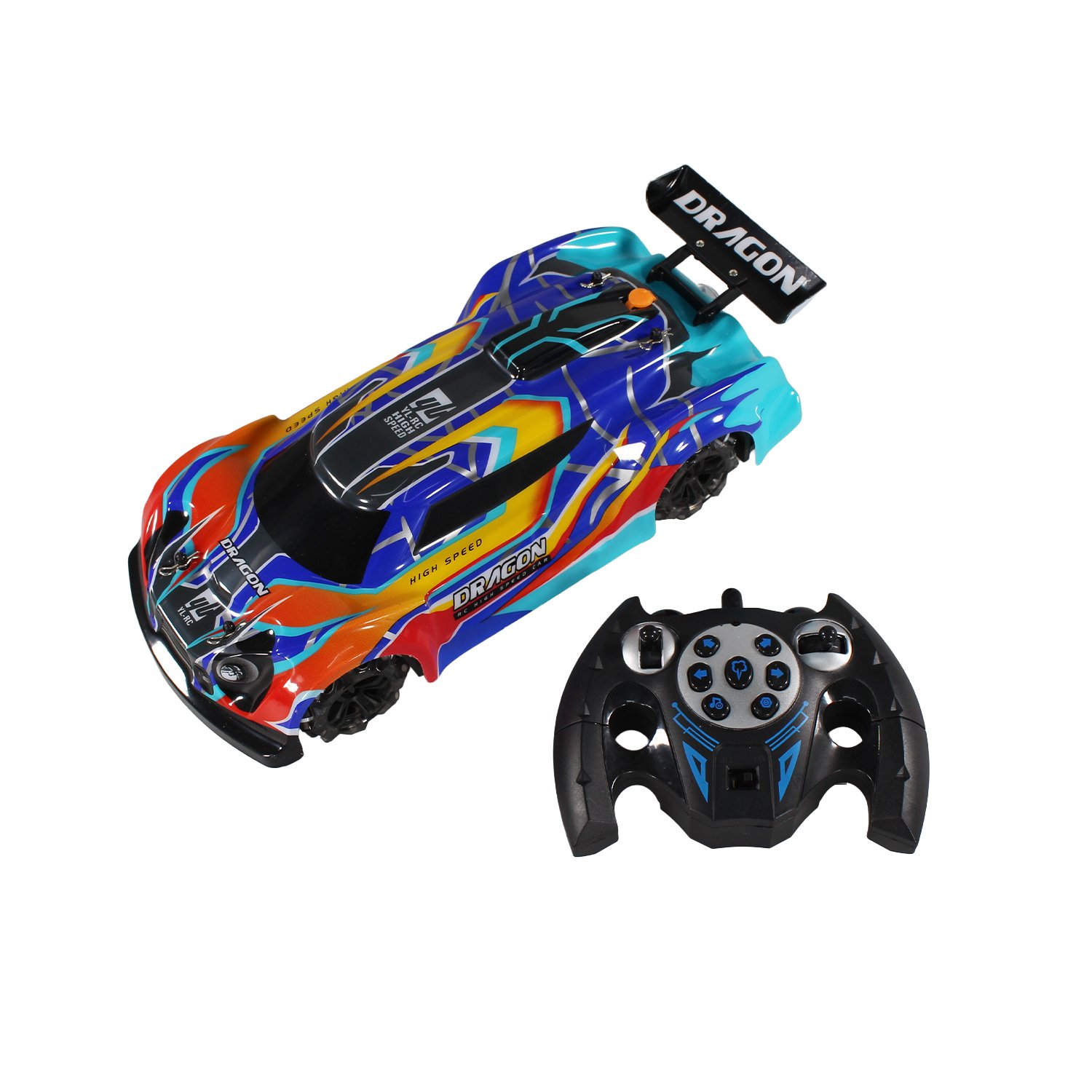 vehiculo a control remoto auto de carrera escala 1:14, direccion 360°, con bateria y usb. blue vehiculo a control remoto auto de carrera escala 1:14, direccion 360°, con bateria y usb. blue