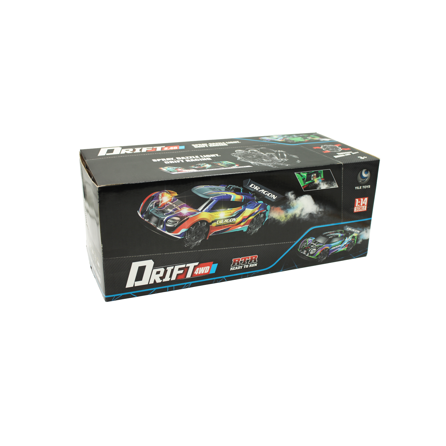 vehiculo a control remoto auto de carrera escala 1:14, direccion 360°, con bateria y usb. blue vehiculo a control remoto auto de carrera escala 1:14, direccion 360°, con bateria y usb. blue