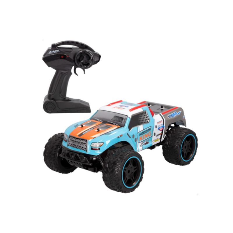 vehiculo a control remoto auto rally todeterreno escala 1:10 2.4ghz, amortiguacion y bateria recargable.