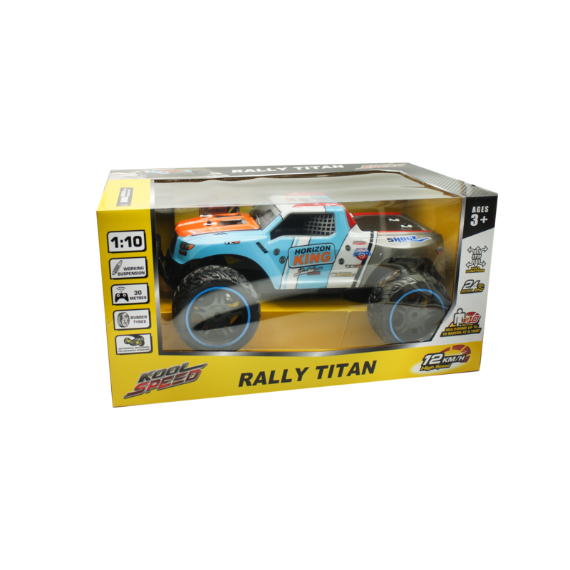 vehiculo a control remoto auto rally todeterreno escala 1:10 2.4ghz, amortiguacion y bateria recargable. — vista 3