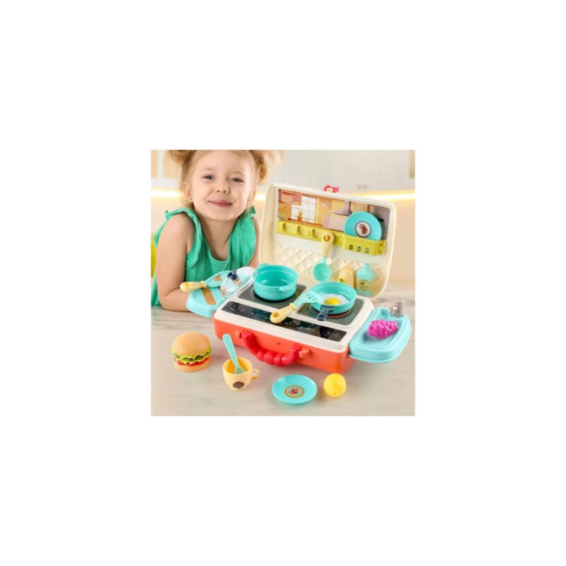 cocina de juguete cooking handbag portatil tipo cartera 2 en 1 con 28 accesorios — vista 2