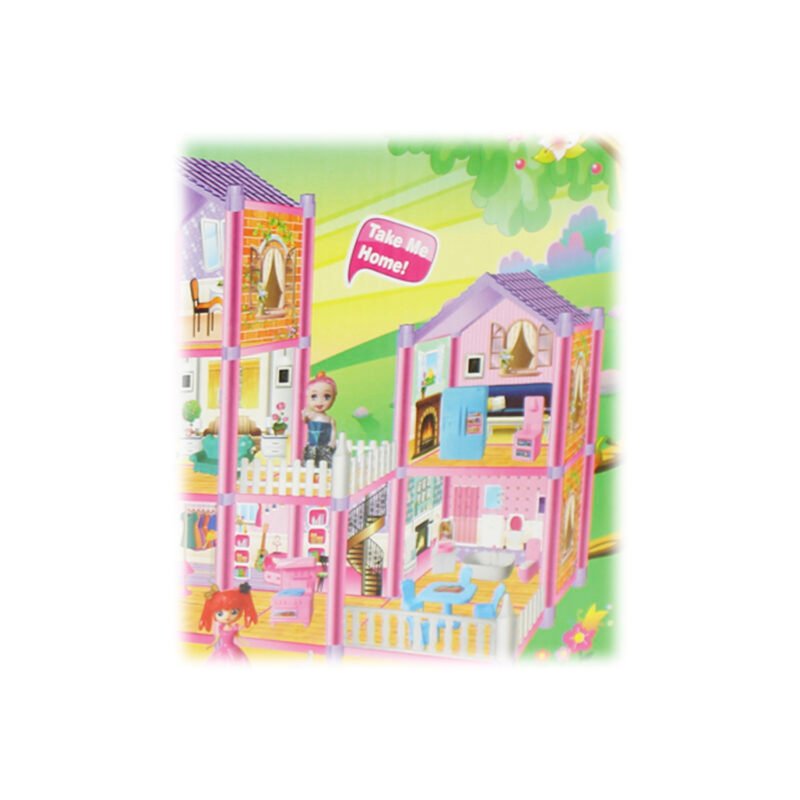 casa de muÑecas 3 pisos rosada