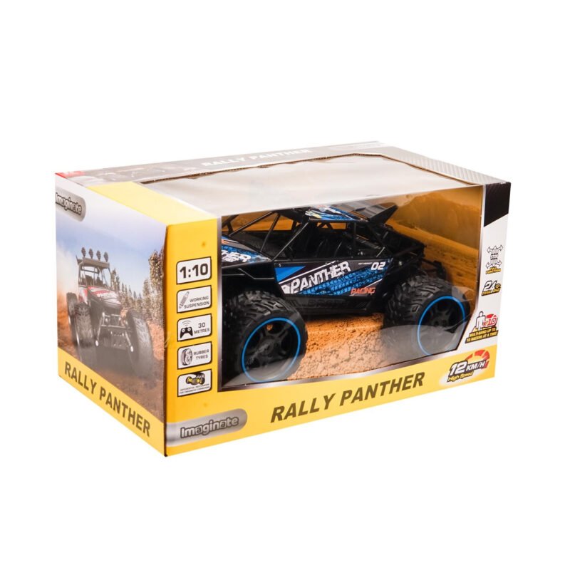 vehiculo a control remoto auto rally alta velocidad hasta 12km/h, escala 1:10, con bateria recargable. blue — vista 2