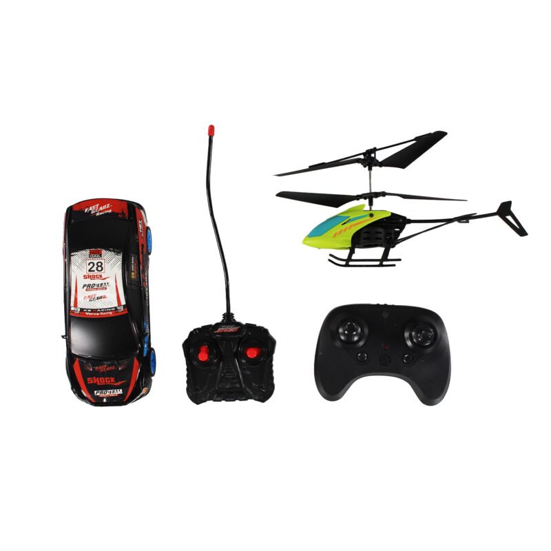 kit juego de carreras de rally auto control remoto + helicoptero — vista 10