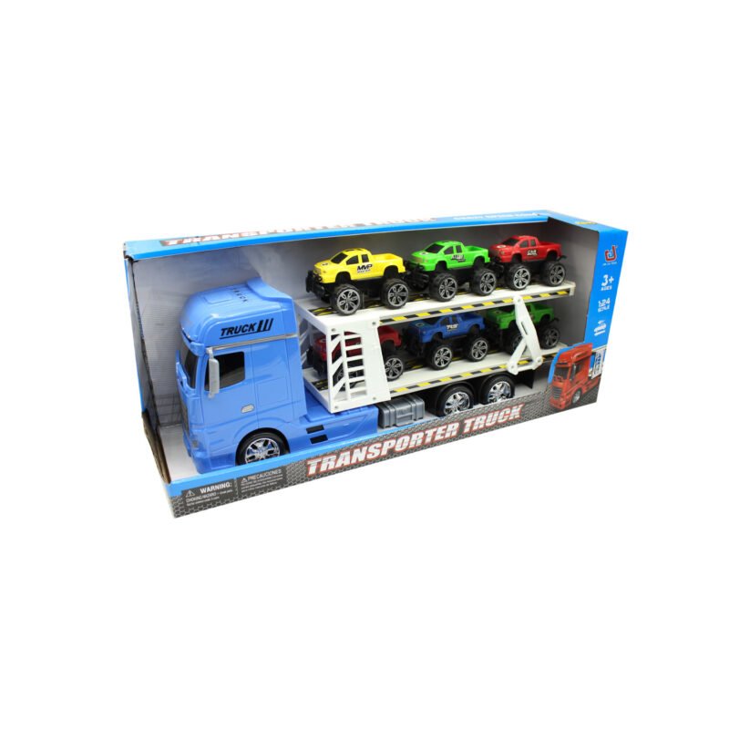 vehiculo a friccion camion transportador de autos blue
