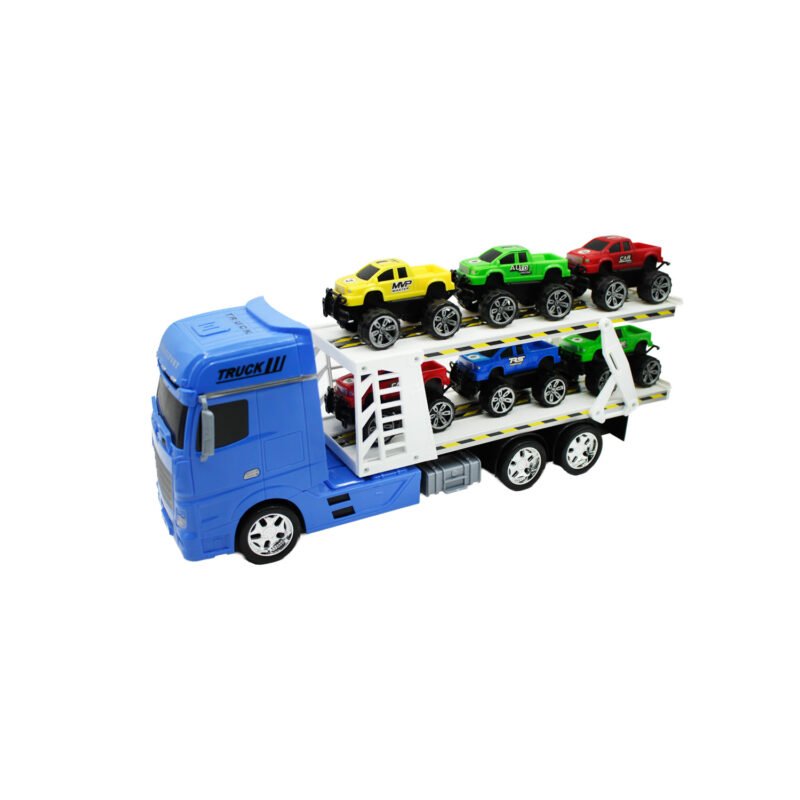 vehiculo a friccion camion transportador de autos blue — vista 5