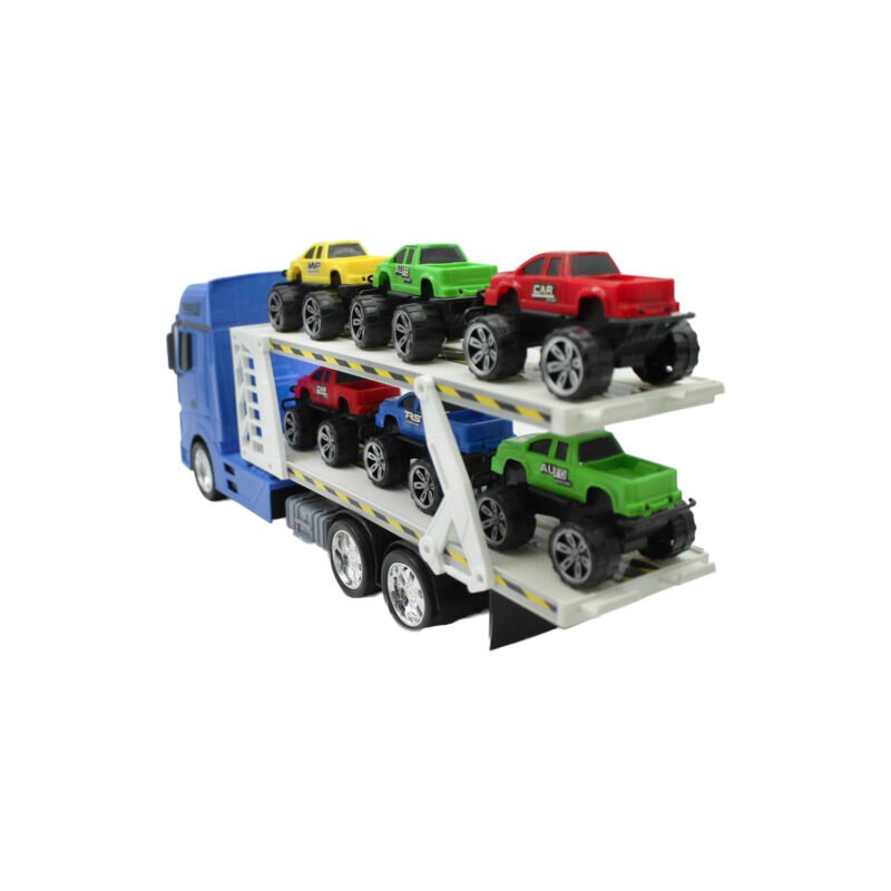 vehiculo a friccion camion transportador de autos blue — vista 6