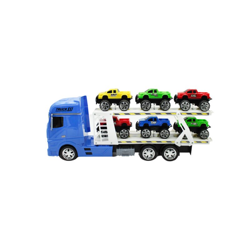 vehiculo a friccion camion transportador de autos blue — vista 7