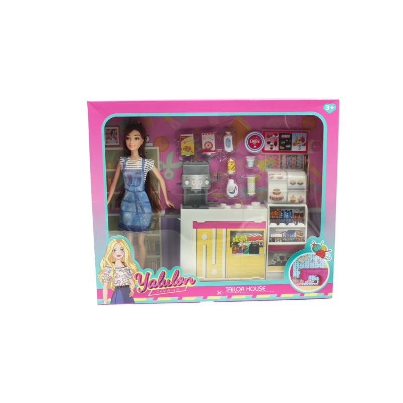 muÑeca yalulong con set y accesorios de cafeteria — vista 4
