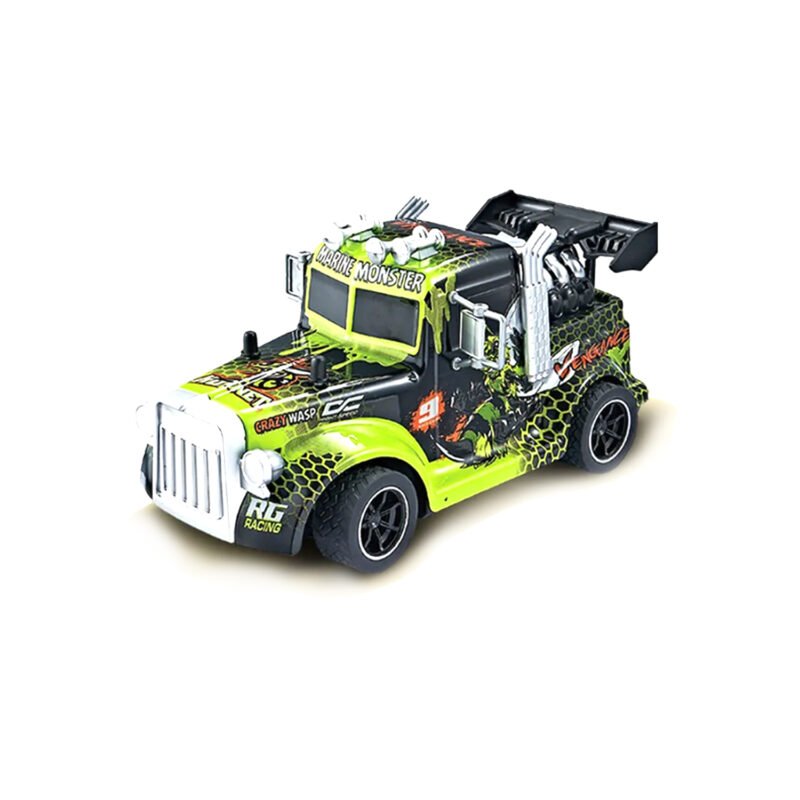 vehiculo a control remoto camion con luz, 2.4g 4 canales, lanza humo, escala 1:16, bateria recargable. — vista 2
