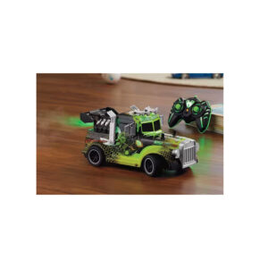 vehiculo a control remoto camion con luz, 2.4g 4 canales, lanza humo, escala 1:16, bateria recargable.