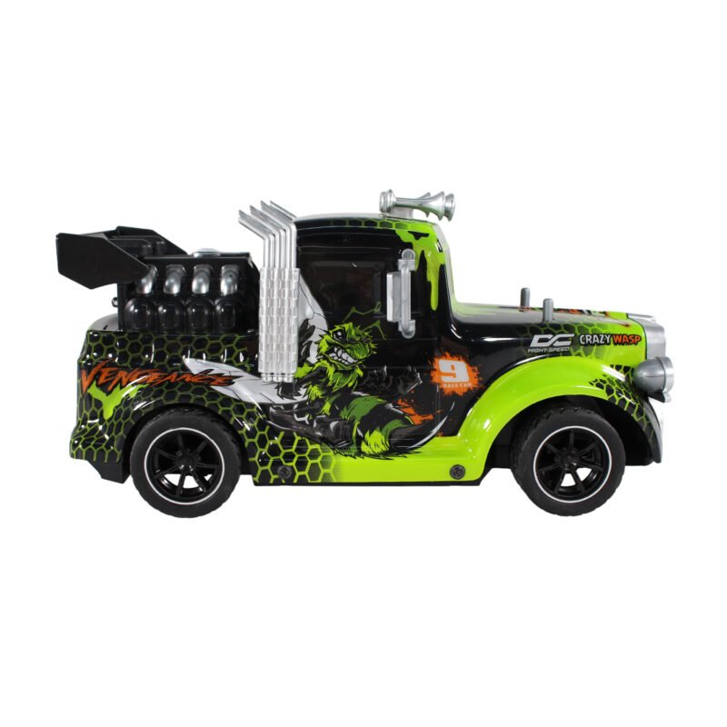 vehiculo a control remoto camion con luz, 2.4g 4 canales, lanza humo, escala 1:16, bateria recargable. — vista 8