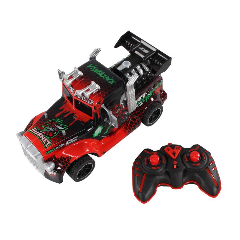 vehiculo a control remoto camion hornet con luz spray multi color (simulacion a control remoto de humo) 2.4g 4 canales red — vista 5