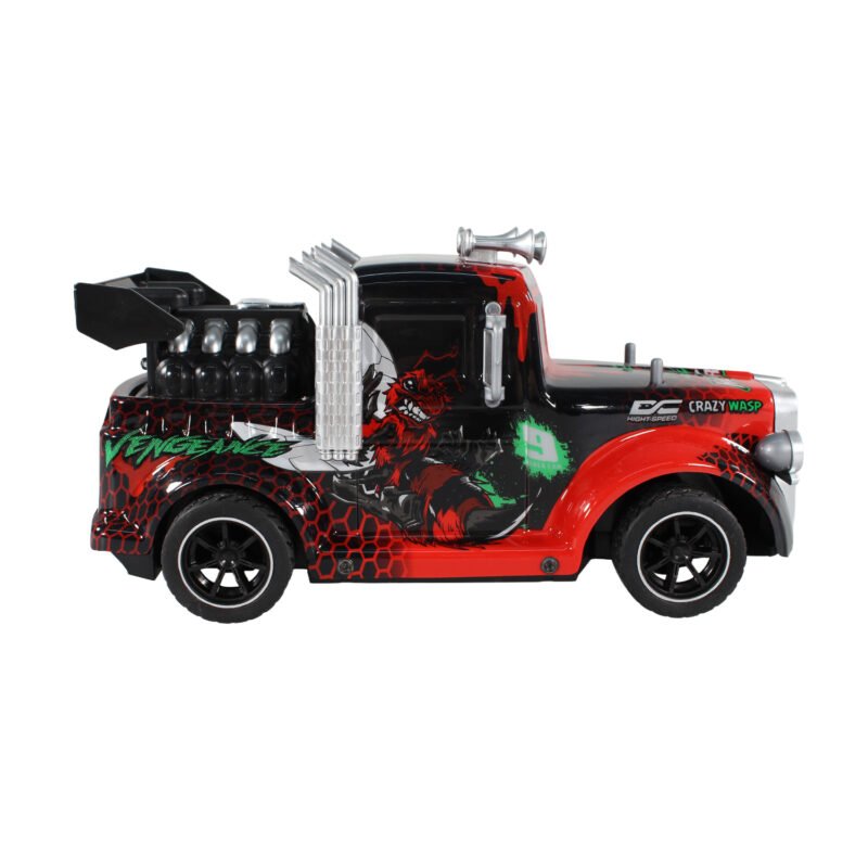 vehiculo a control remoto camion hornet con luz spray multi color (simulacion a control remoto de humo) 2.4g 4 canales red — vista 8