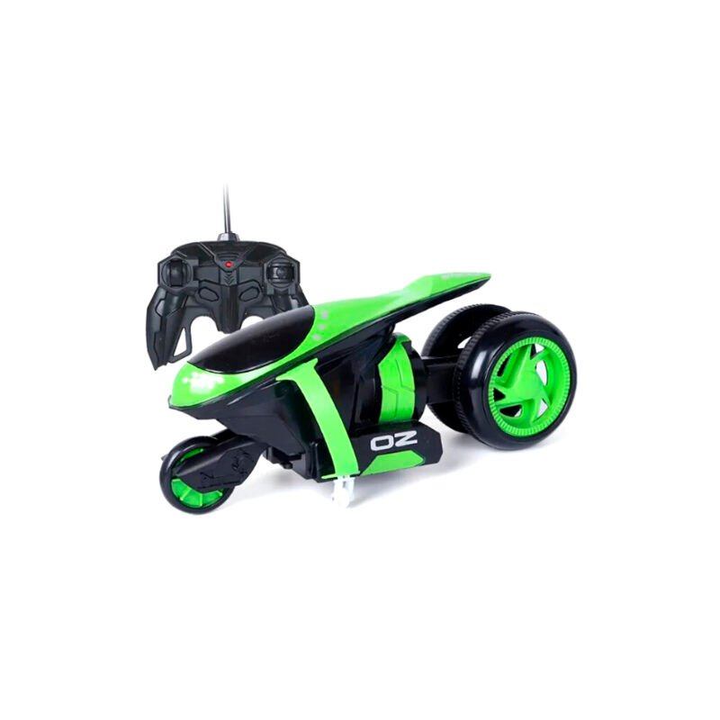 vehiculo a control remoto moto de acrobacias drift con luz 2.4g 4 canales green