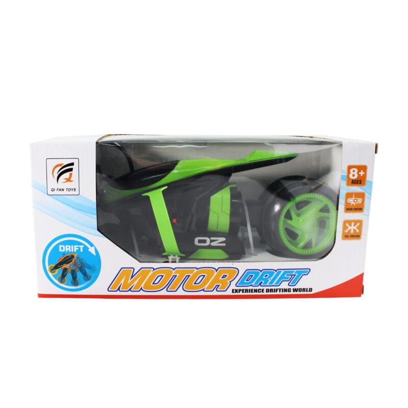 vehiculo a control remoto moto de acrobacias drift con luz 2.4g 4 canales green — vista 3