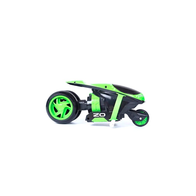 vehiculo a control remoto moto de acrobacias drift con luz 2.4g 4 canales green — vista 2