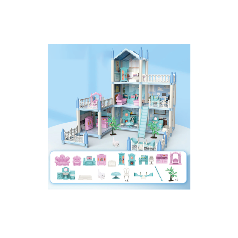 casa de muÑecas 3 pisos 52.1x40.6x47.6cm