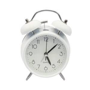 reloj despertador analogo silencioso con luz y campanawhite