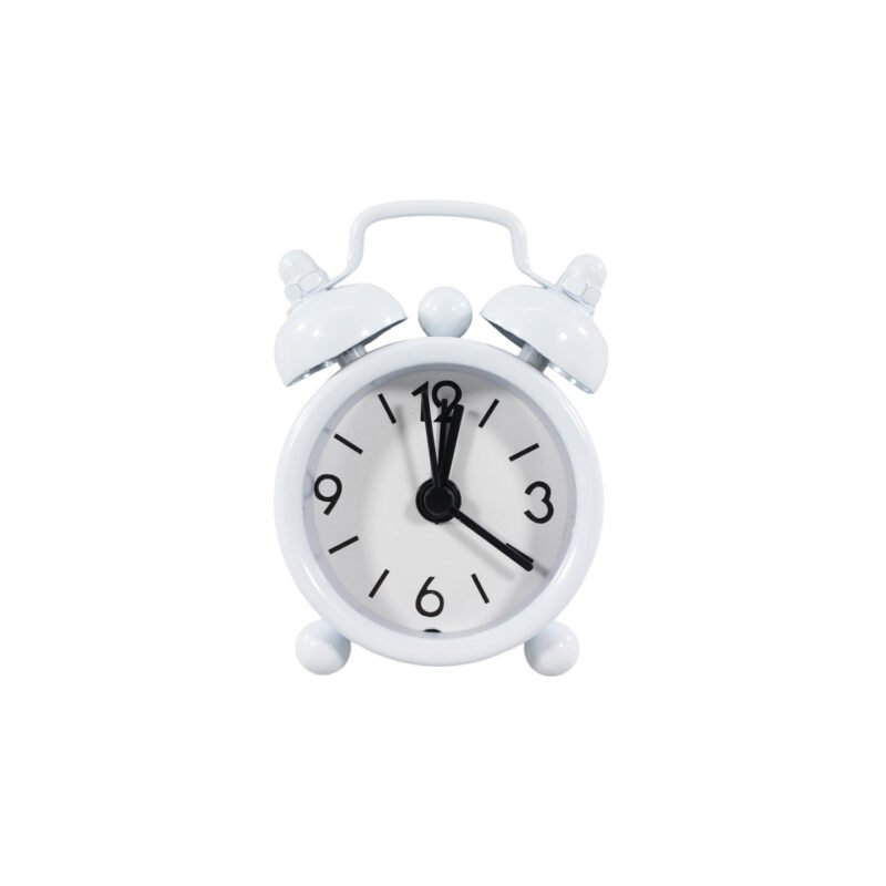 reloj despertador pequeÑo analogo con campanawhite — vista 2