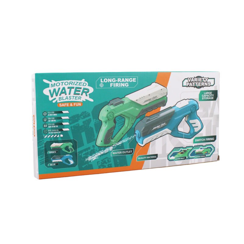 pistola de agua electrica, bateria de litio 3.7v, 150ml, 15 rps, 10m alcance, para +7 aÑos.