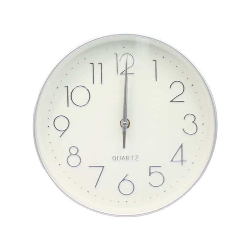 reloj mural 25cmwhite silver