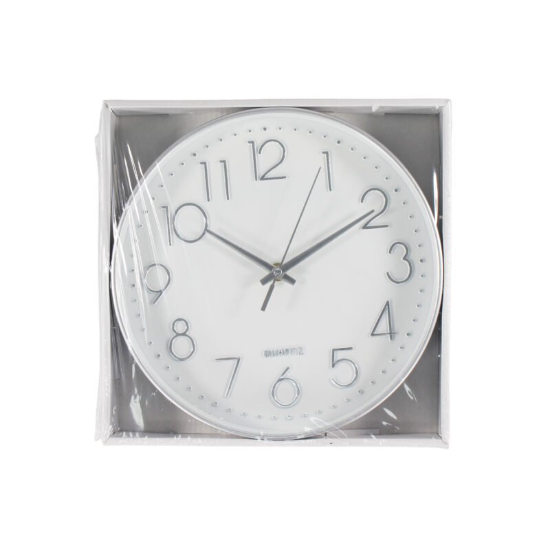 reloj mural 25cmwhite silver — vista 3