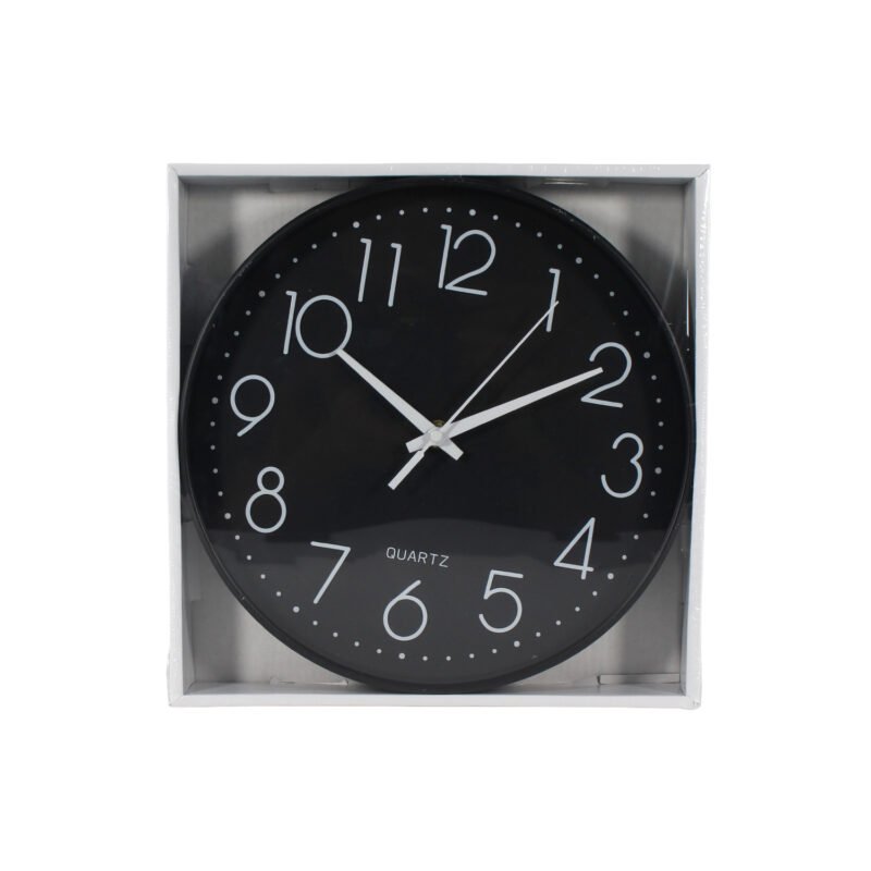 reloj mural 25 cm black numeroswhite — vista 3