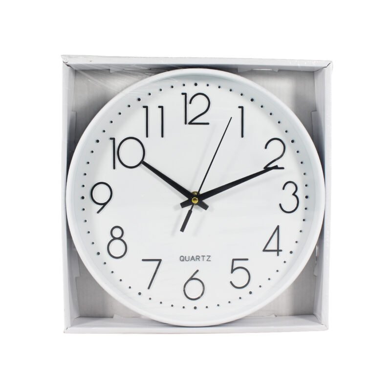 reloj mural 25 cmwhite con numeros black, marcowhite — vista 2