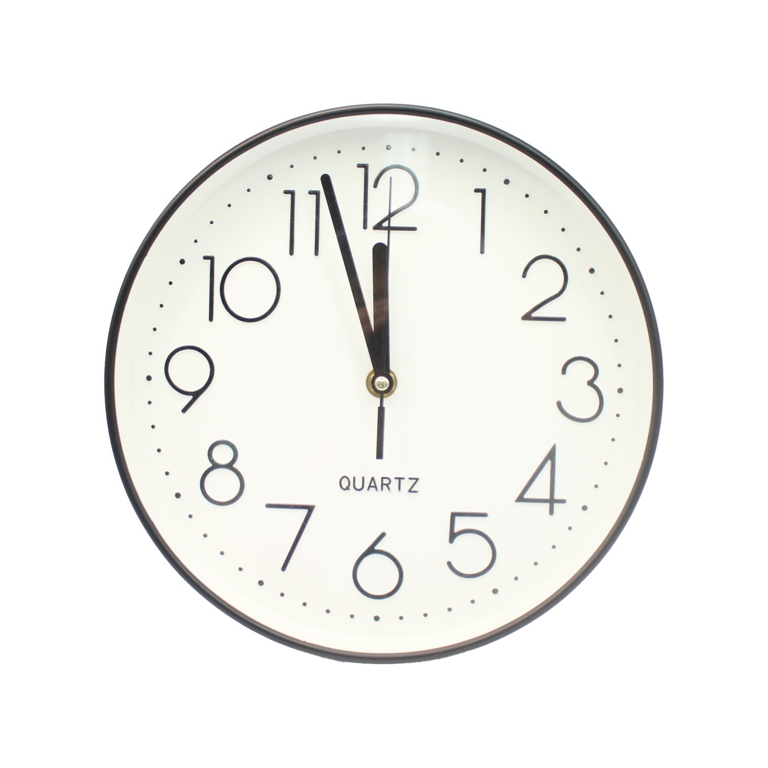 reloj mural 25 cm blanco con numeros s, marco black reloj mural 25 cm blanco con numeros s, marco black