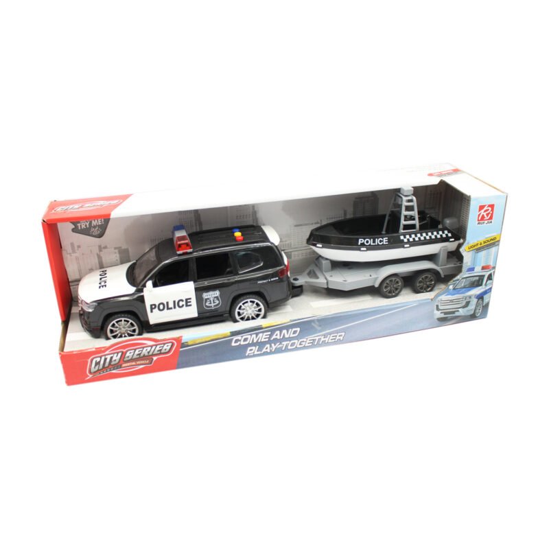 vehiculo a friccion policia de alta velocidad con yate — vista 2