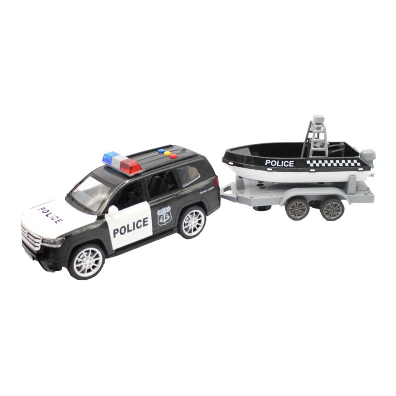 vehiculo a friccion policia de alta velocidad con yate — vista 3