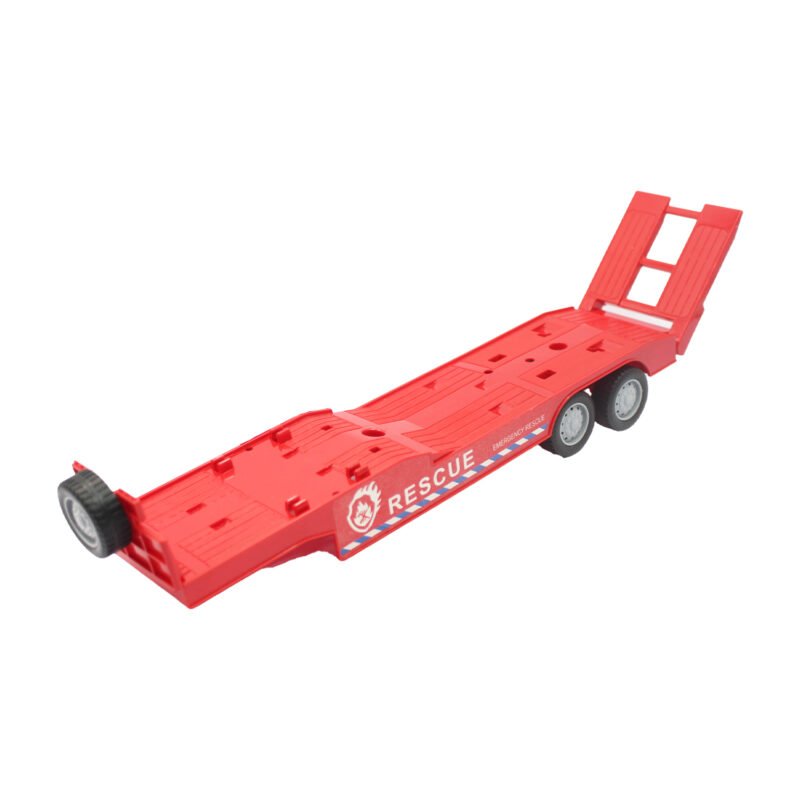 vehiculo a friccion camion remolque con auto de rescate de rueda libre y helicoptero escala 1:18 — vista 3
