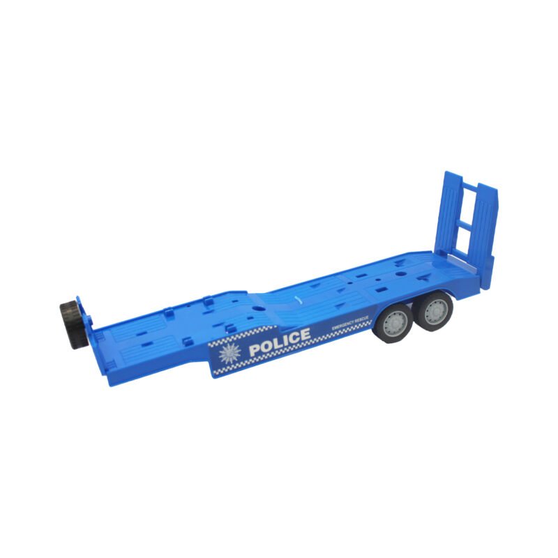 vehiculo a friccion camion remolque con auto policia de rueda libre y helicoptero escala 1:18 — vista 5