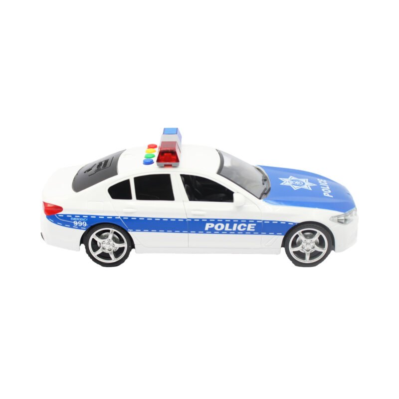 vehiculo a friccion de policia con luz y sonido escala 1:16