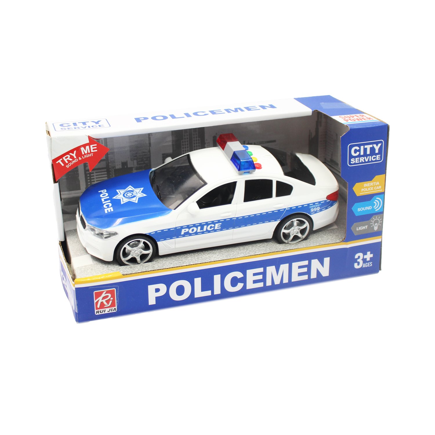 vehiculo a friccion de policia con luz y sonido escala 1:16 vehiculo a friccion de policia con luz y sonido escala 1:16