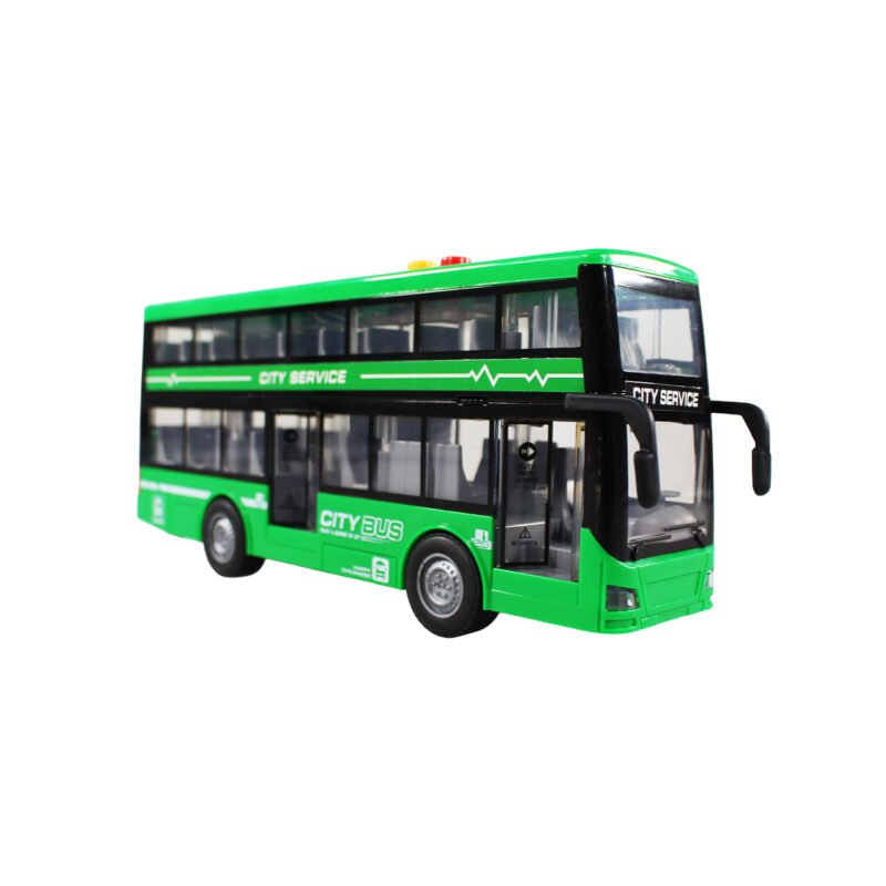 vehiculo a friccion bus 2 pisos con luz y sonido escala 1:16 green — vista 2
