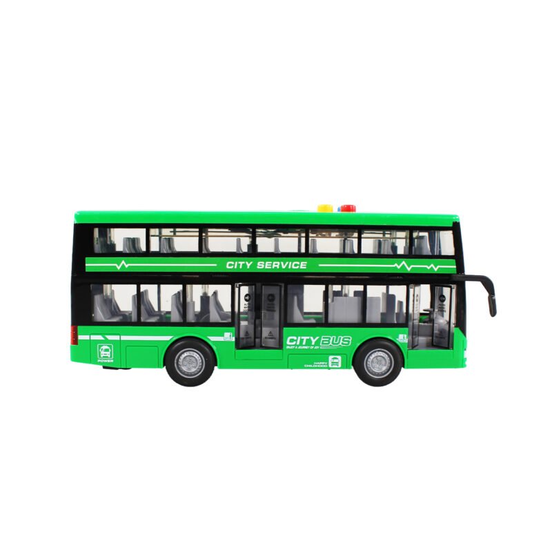 vehiculo a friccion bus 2 pisos con luz y sonido escala 1:16 green — vista 3