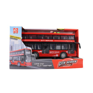 vehiculo a friccion bus 2 pisos con luz y sonido escala 1:16 red