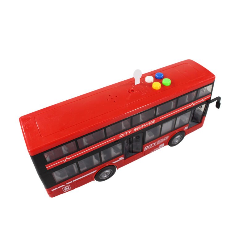 vehiculo a friccion bus 2 pisos con luz y sonido escala 1:16 red — vista 3