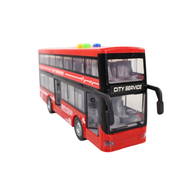 vehiculo a friccion bus 2 pisos con luz y sonido escala 1:16 red — vista 4