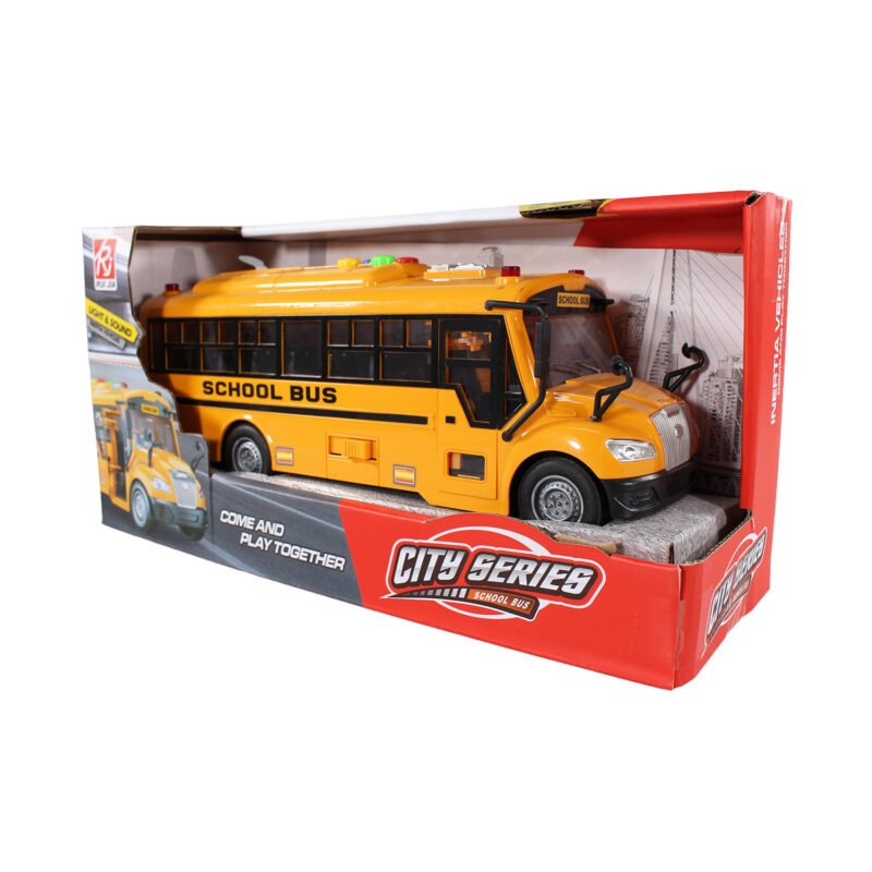vehiculo a friccion bus escolar con luz y sonido — vista 3